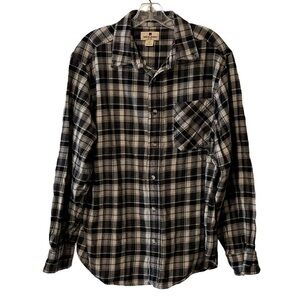 Men’s Woolrich Button Down Long Sleeve Plaid Shirt L Checkered Check Vintage